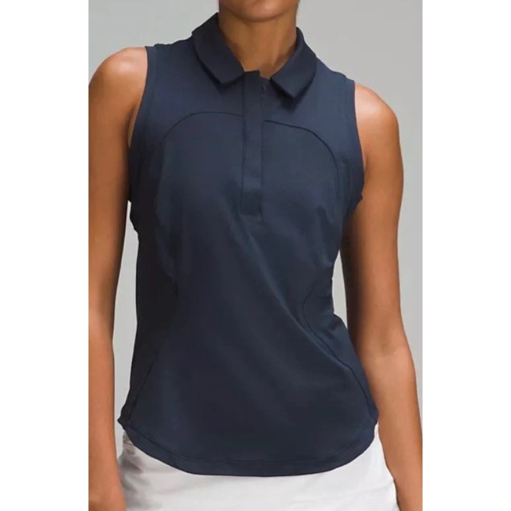 Lululemon Athletica Navy Sleeveless Polo Top Quickdry